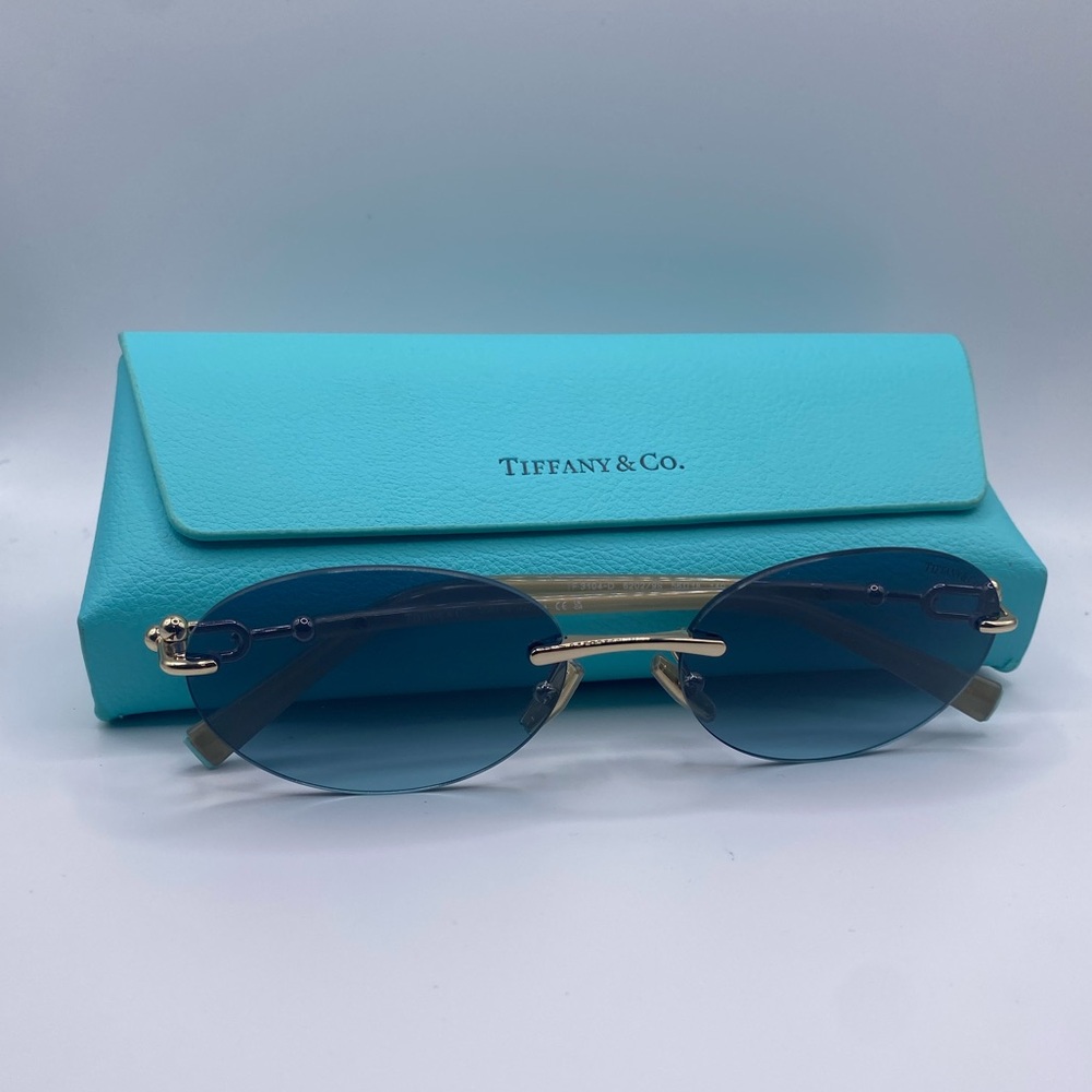 Tiffany & Co. TF 3104-D Sunglasses Blue Lenses Gold 56-18-140